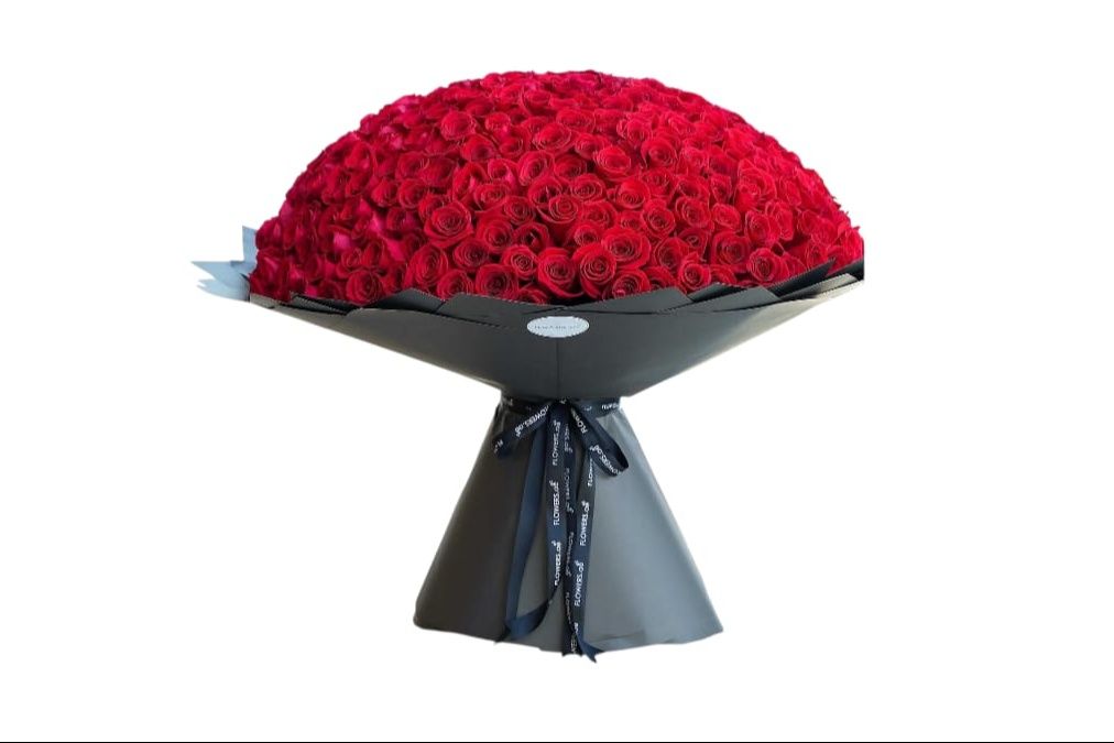 Red Romantic Flower Bouquet 200 pieces