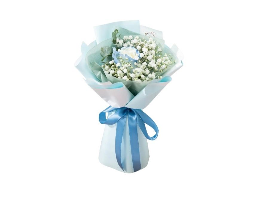 Single light blue roses
