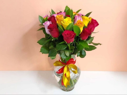 Mixed Roses Vase