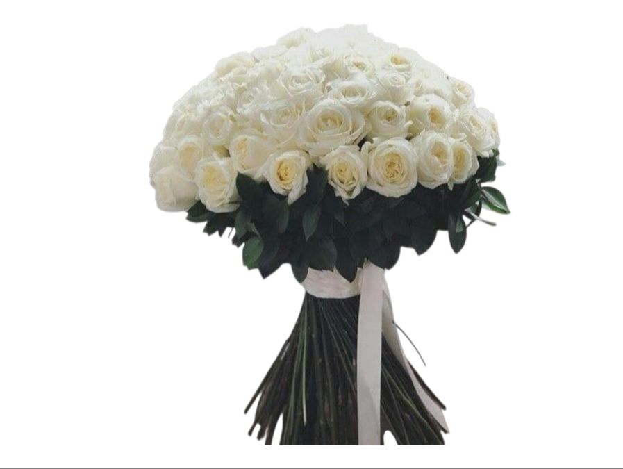 White roses bunch
