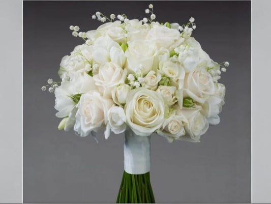 White Roses Bridal Flower Arrangement