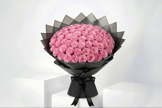 50 Premium Pink Roses Bouquet