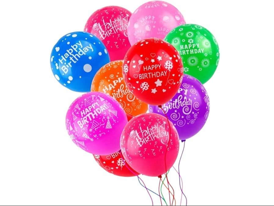 Happy Birthday mix balloons with helium