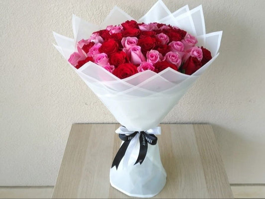 41 Red and Pink Roses Bouquet