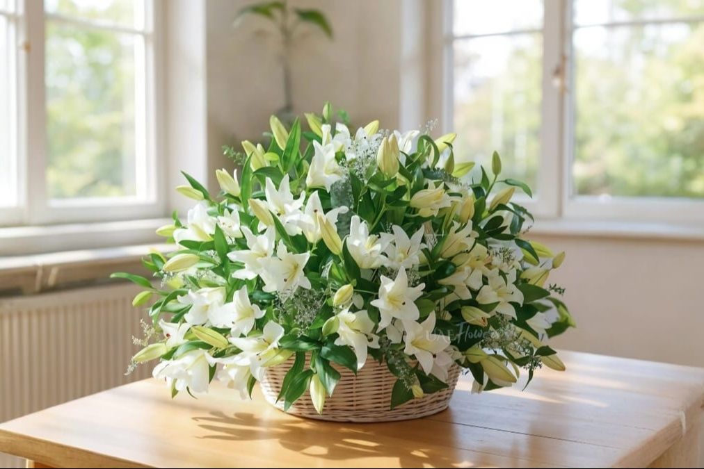 White Lily Basket - 20 Pieces
