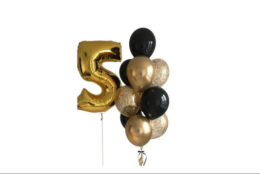 Black and Gold Balloon Bouquet