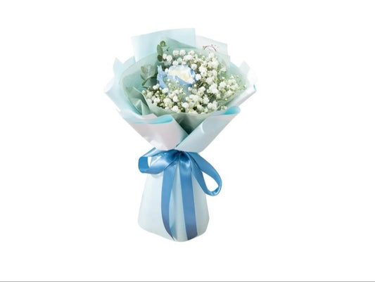 Single light blue roses