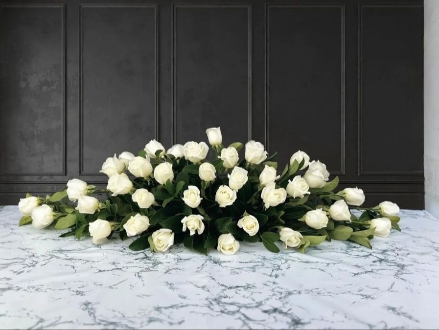 White Rose Casket Spray Regular price