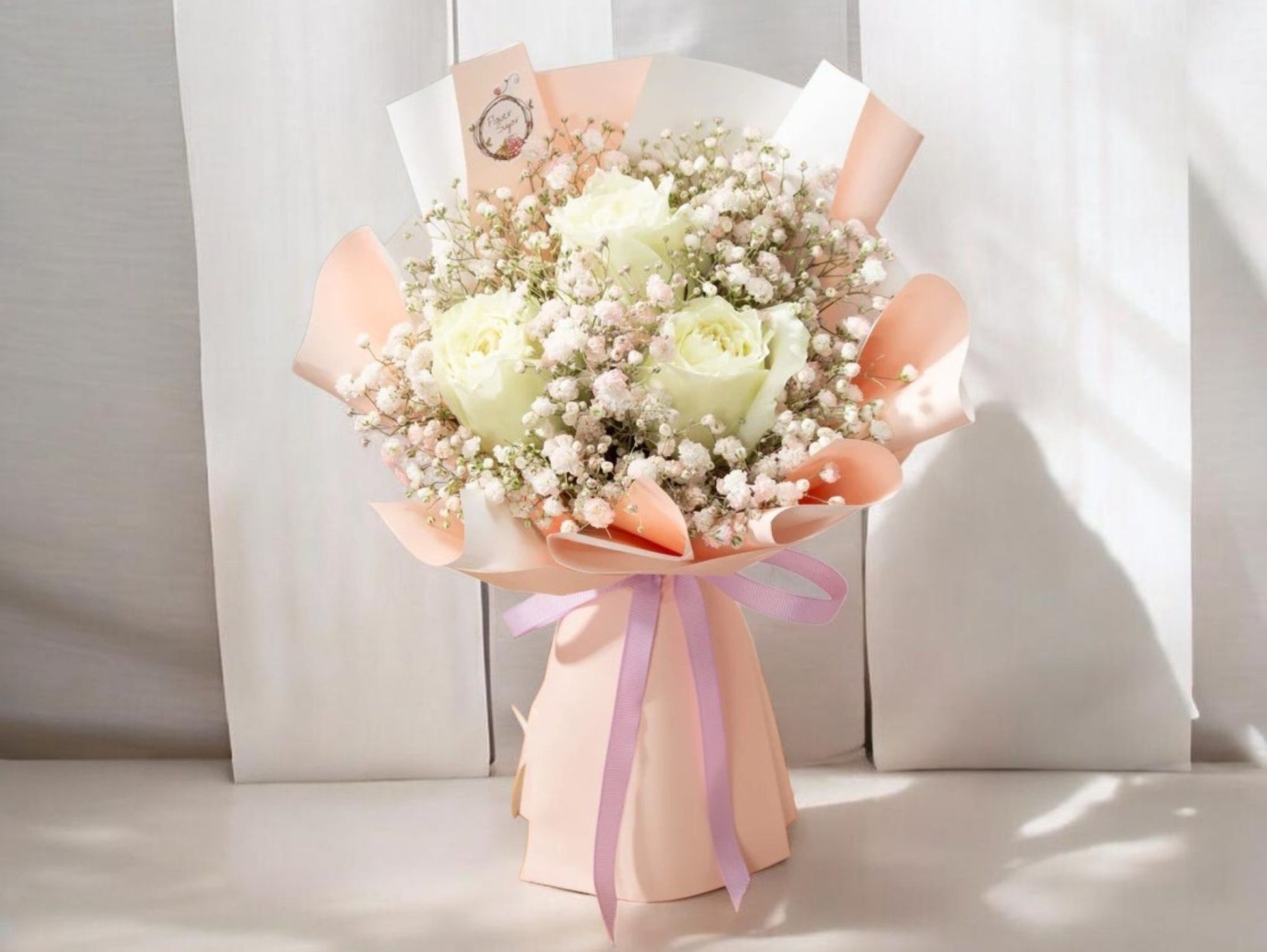 3 White Roses Bouquet