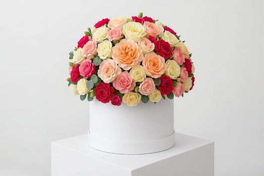 Blooms Box Mix – 35 Mixed Flowers in White Box