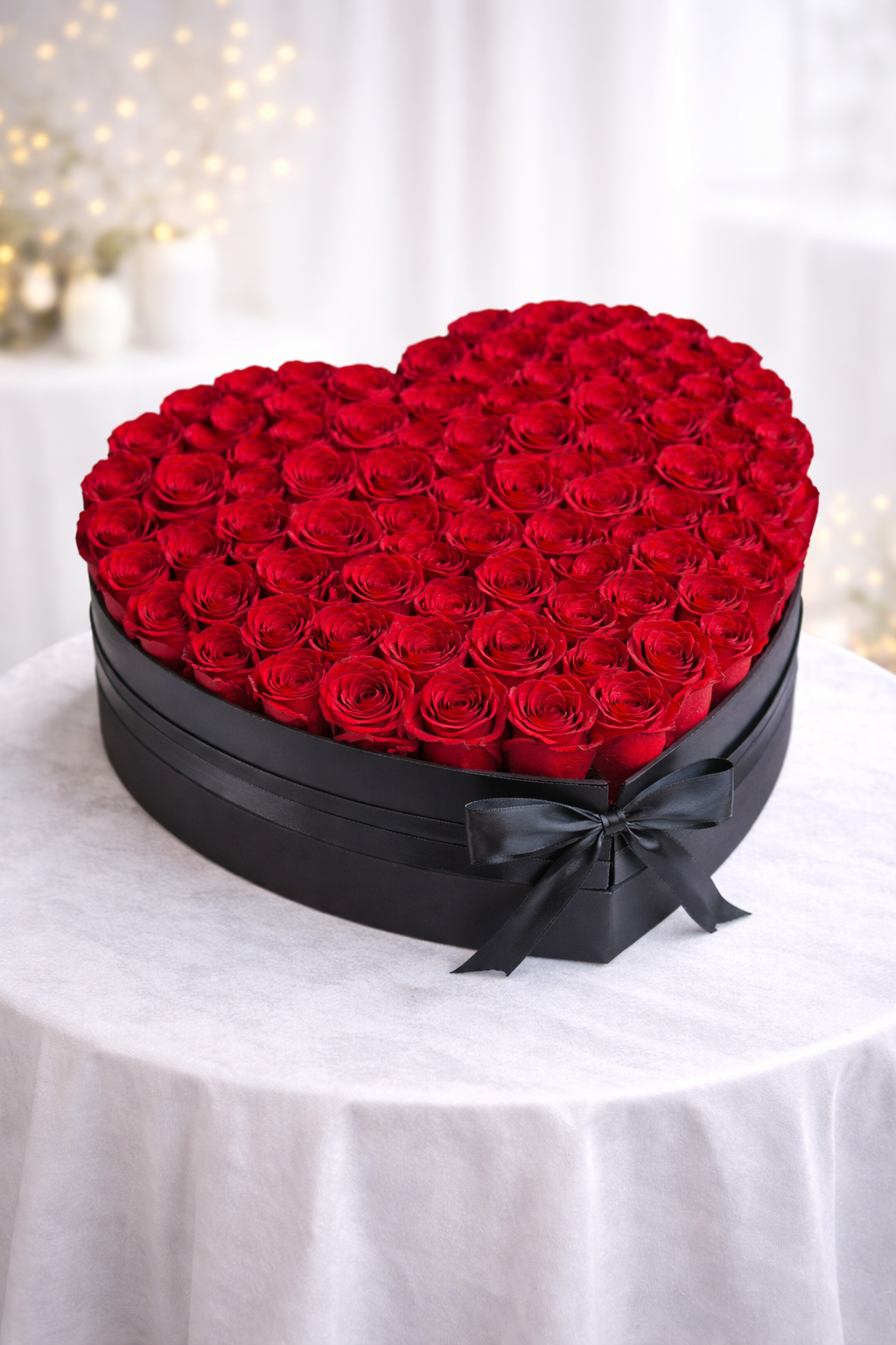 Forever Love Red Heart Box – 100 Red Rose