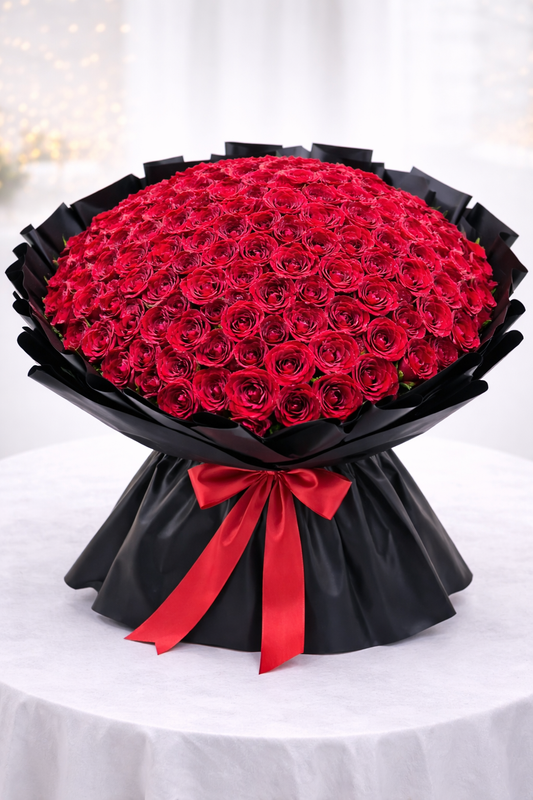 Grand Red Rose Bouquet – 250 Roses Luxury Surprise