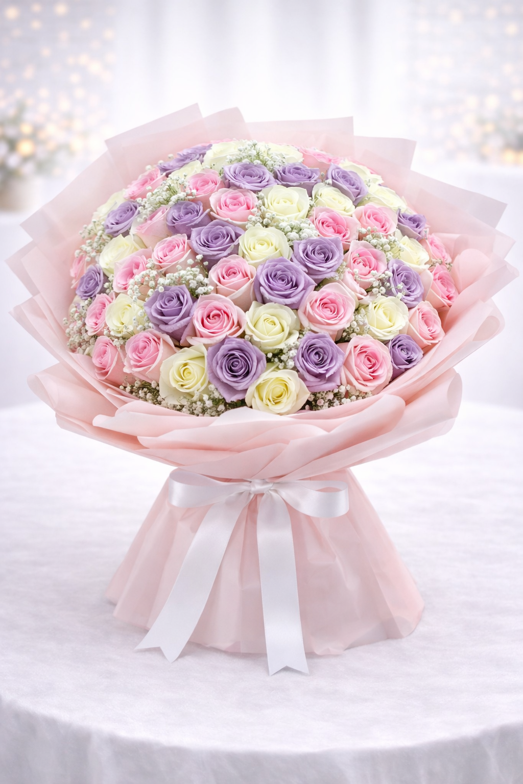 Luxury Mixed Roses Bouquet – 120 Roses