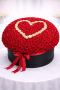 Round Heart Rose Box – 350 Red Roses