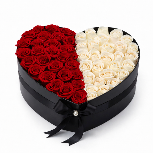 Royal Harmony Heart Rose Box (50 Roses)