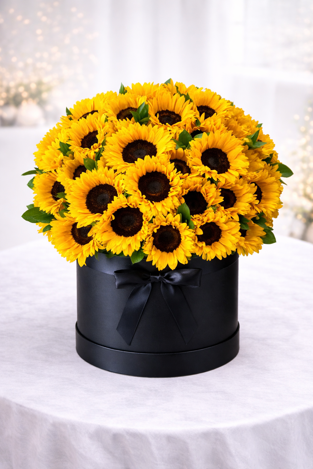 Sunlight Sunflower Box – Large Black Edition (30 Sunflowers)