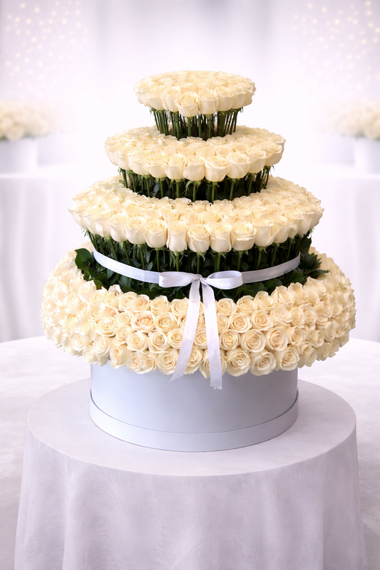 White Roses Grand Surprise Arrangement – 400 Roses