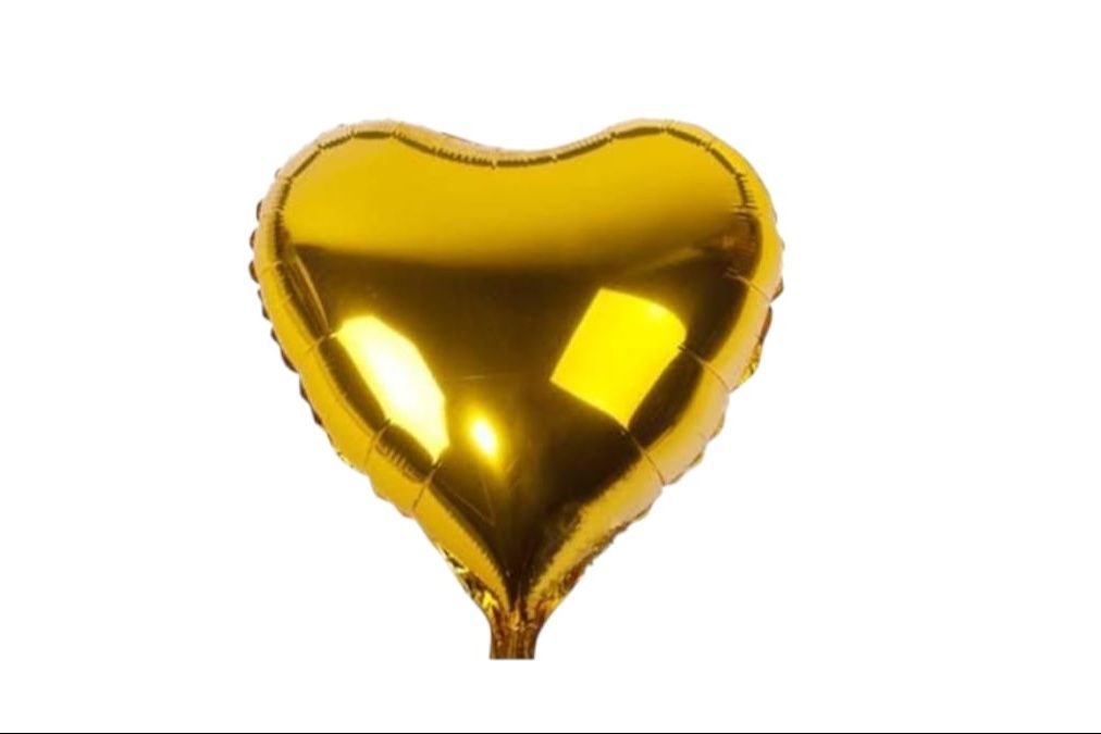 single heart Golden balloons