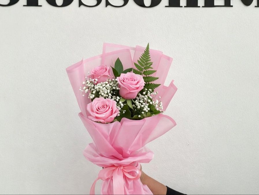 Pink Three Roses