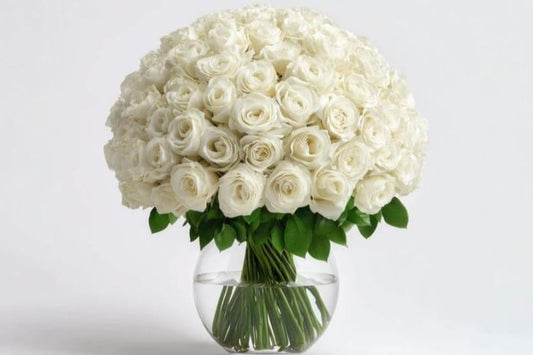 51 White Rose Fish Bowl