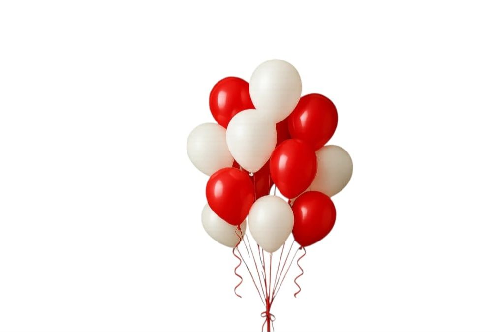 Red and White Helium Balloons
