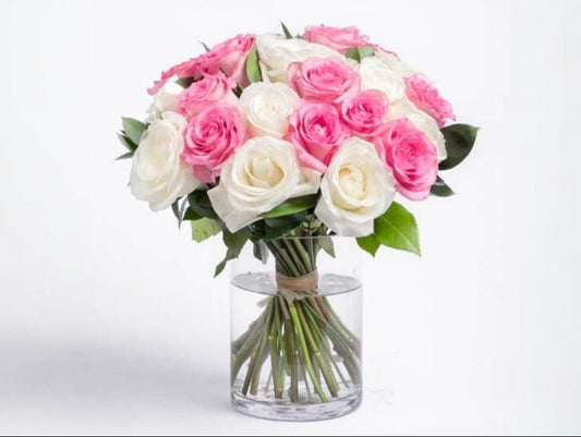 White And Pink Floral Vase Arrangement