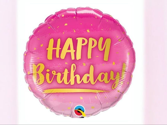 Pink Happy Birthday Balloon
