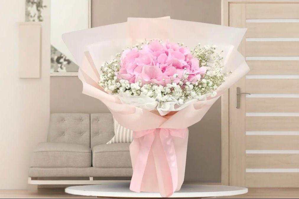 Single Stem Of Pink Hydrangea