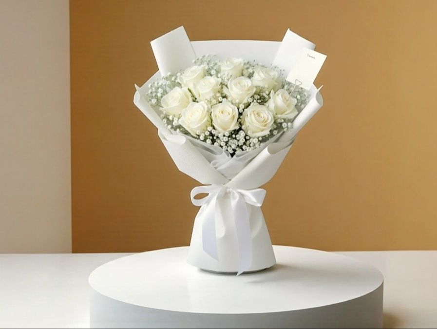 Grand White Rose Bouquet