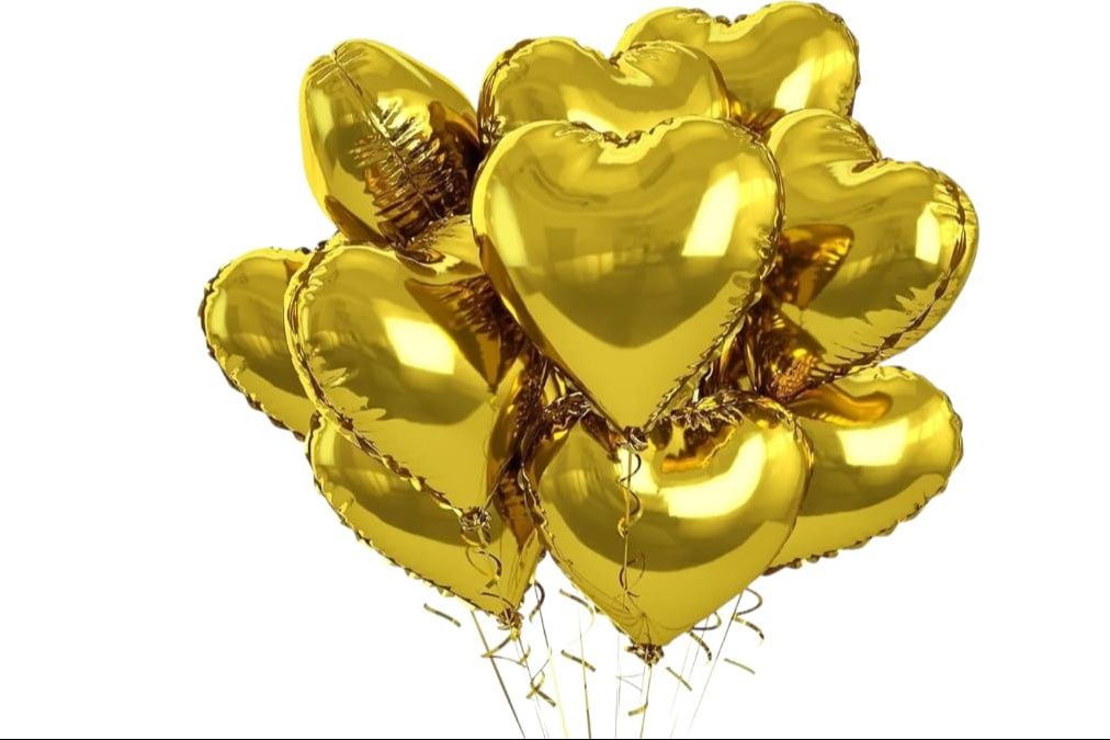 Golden love hard balloons