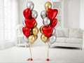 Chrome Luxe Heart Foil Balloon Bouquet