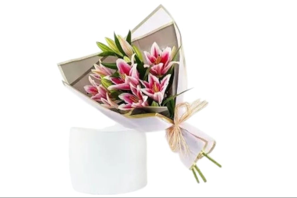 Elegant pink lily 4 pieces